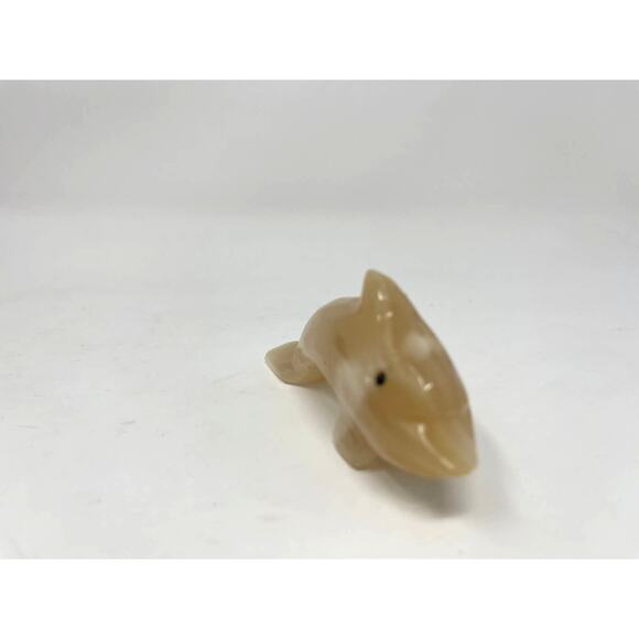 Vintage Hand Carved Granite Marble Agate Dolphin Figurine Statue Paper Weight - Picture 4 of 7